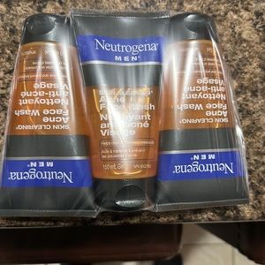 Neutrogena Mens Face Wash,Salicylic Acid Acne Treatment 3x150mL see description!